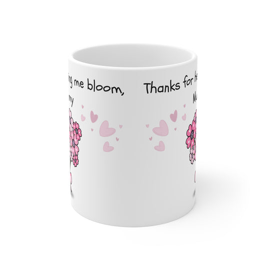 Floral Appreciation Mug for Mum - Gift for Mother's Day, Thank You Mug, Floral Design, Cute Coffee Cup, Heartfelt Gift