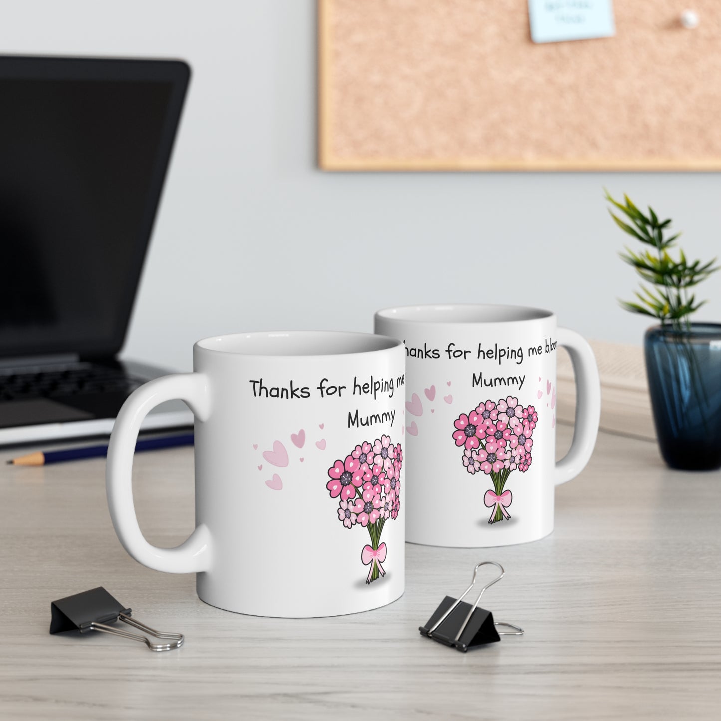Floral Appreciation Mug for Mum - Gift for Mother's Day, Thank You Mug, Floral Design, Cute Coffee Cup, Heartfelt Gift