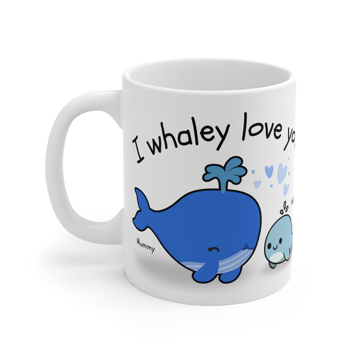Personalised Cute Whale Family Love Mug, Personalized Gift for Mom, Perfect for Birthdays, Mother's Day, Family Gatherings, Ocean Lovers