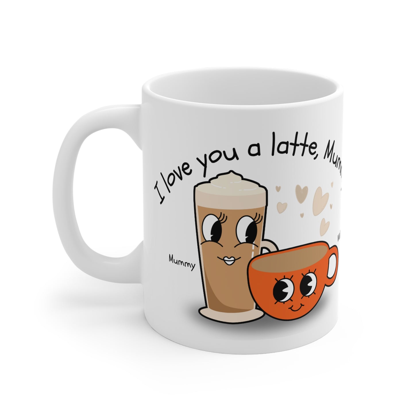 Personalised Cute Coffee Mug for Mother, I Love You a Latte Mug, Gift for Mom, Mother's Day, Cute Coffee Lovers Gift, Family Fun Mug