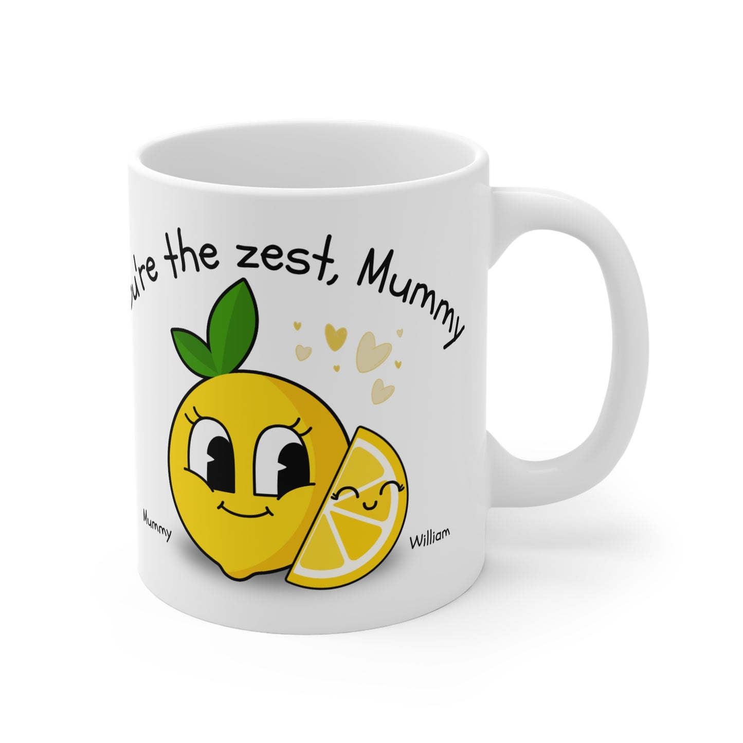 Personalised Mother and Child Lemon Mug, Cute Mommy and Baby Kitchenware Gift, Family Lemon Tea Cup, Parent and Kid Coffee Mug, Motherhood Gift Idea,