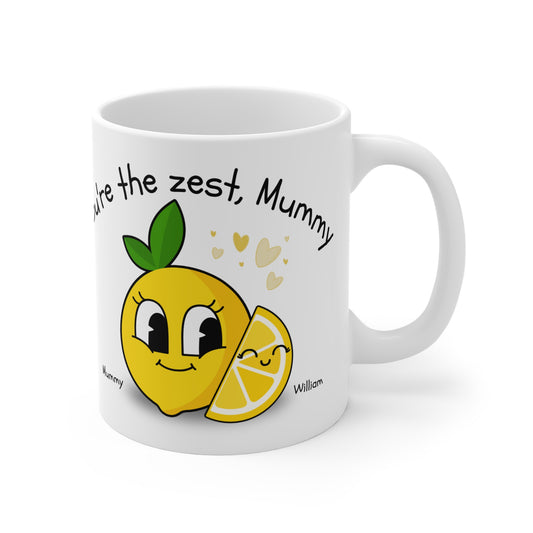 Personalised Mother and Child Lemon Mug, Cute Mommy and Baby Kitchenware Gift, Family Lemon Tea Cup, Parent and Kid Coffee Mug, Motherhood Gift Idea,