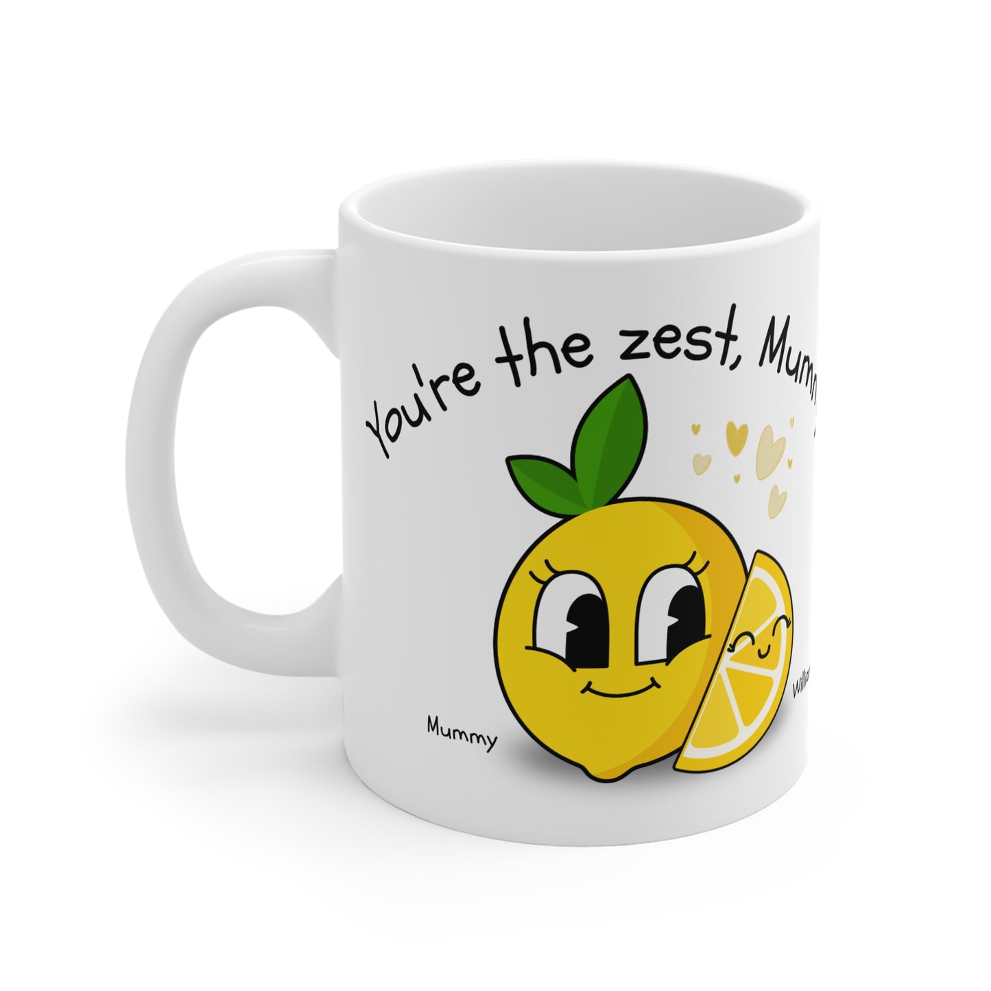 Personalised Mother and Child Lemon Mug, Cute Mommy and Baby Kitchenware Gift, Family Lemon Tea Cup, Parent and Kid Coffee Mug, Motherhood Gift Idea,