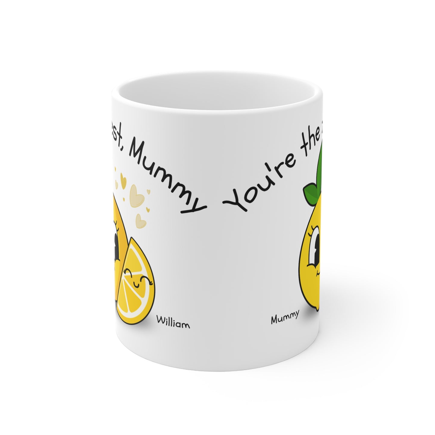 Personalised Mother and Child Lemon Mug, Cute Mommy and Baby Kitchenware Gift, Family Lemon Tea Cup, Parent and Kid Coffee Mug, Motherhood Gift Idea,