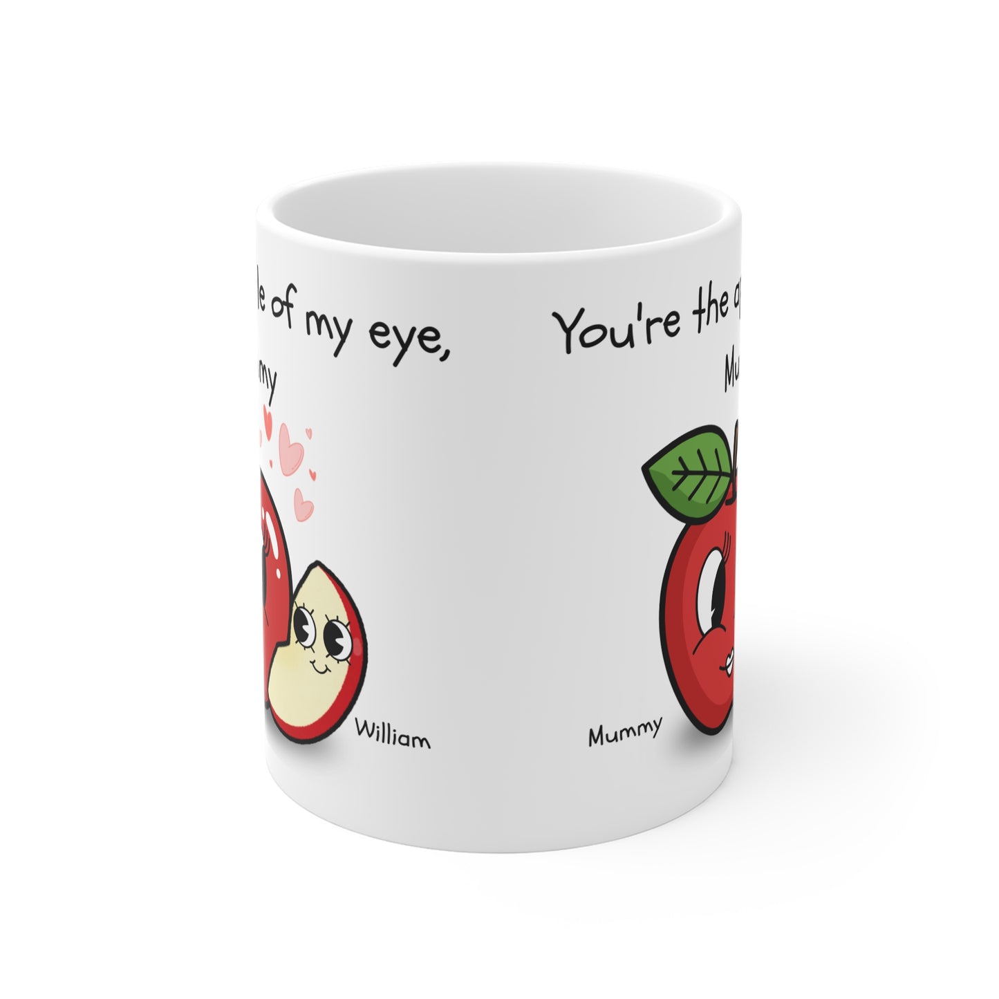 Personalised Mummy Mug | Cute Apple Design for Mummies | Gift for Mom, Mother's Day, Birthday, Love, Family