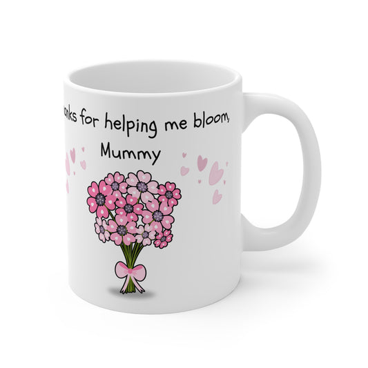 Floral Appreciation Mug for Mum - Gift for Mother's Day, Thank You Mug, Floral Design, Cute Coffee Cup, Heartfelt Gift