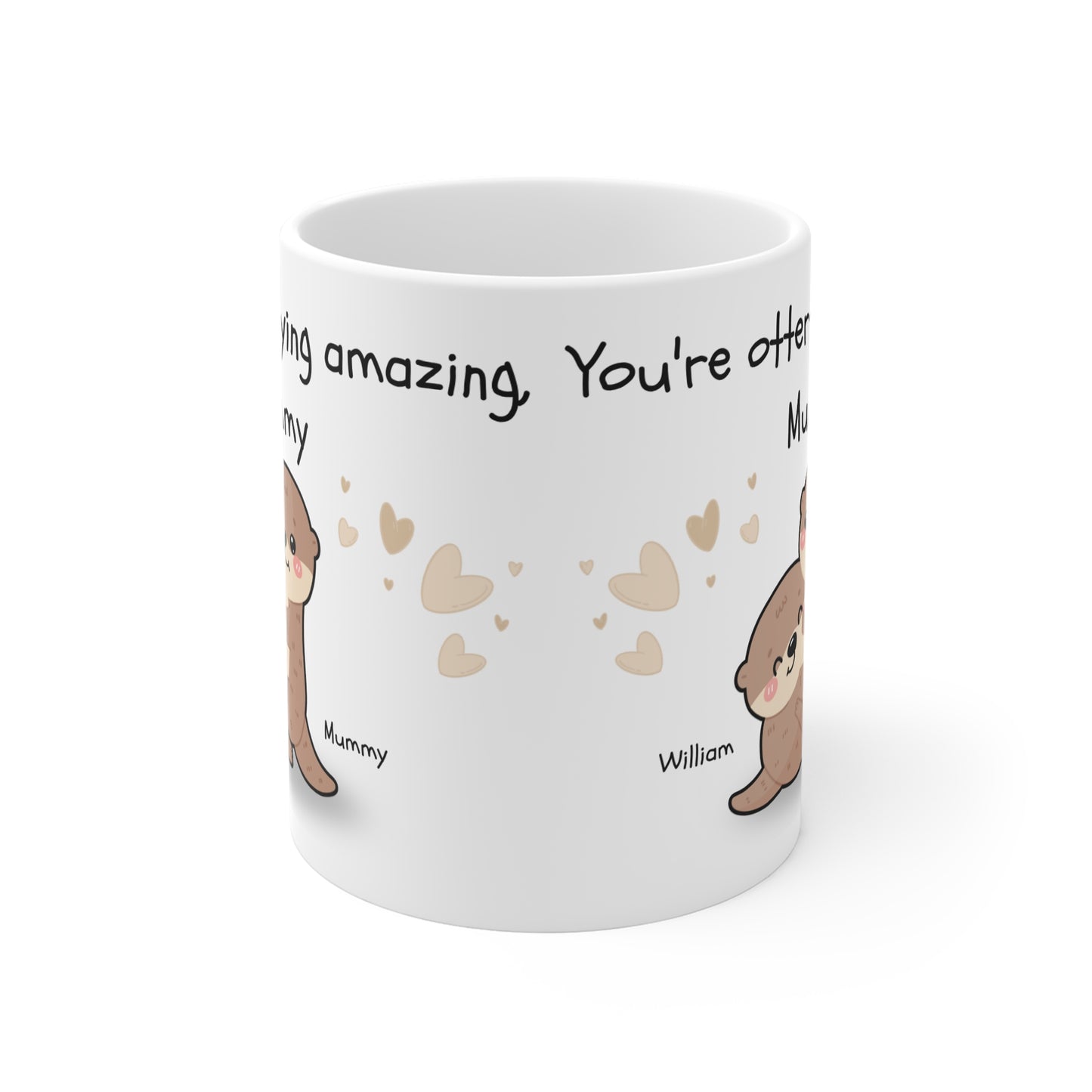 Personalised Cute Otter Mug for Mom, Funny Gift for Mother's Day, Personalized Coffee Cup, Animal Lover, Gift for Birthdays, Unique Kitchen Decor